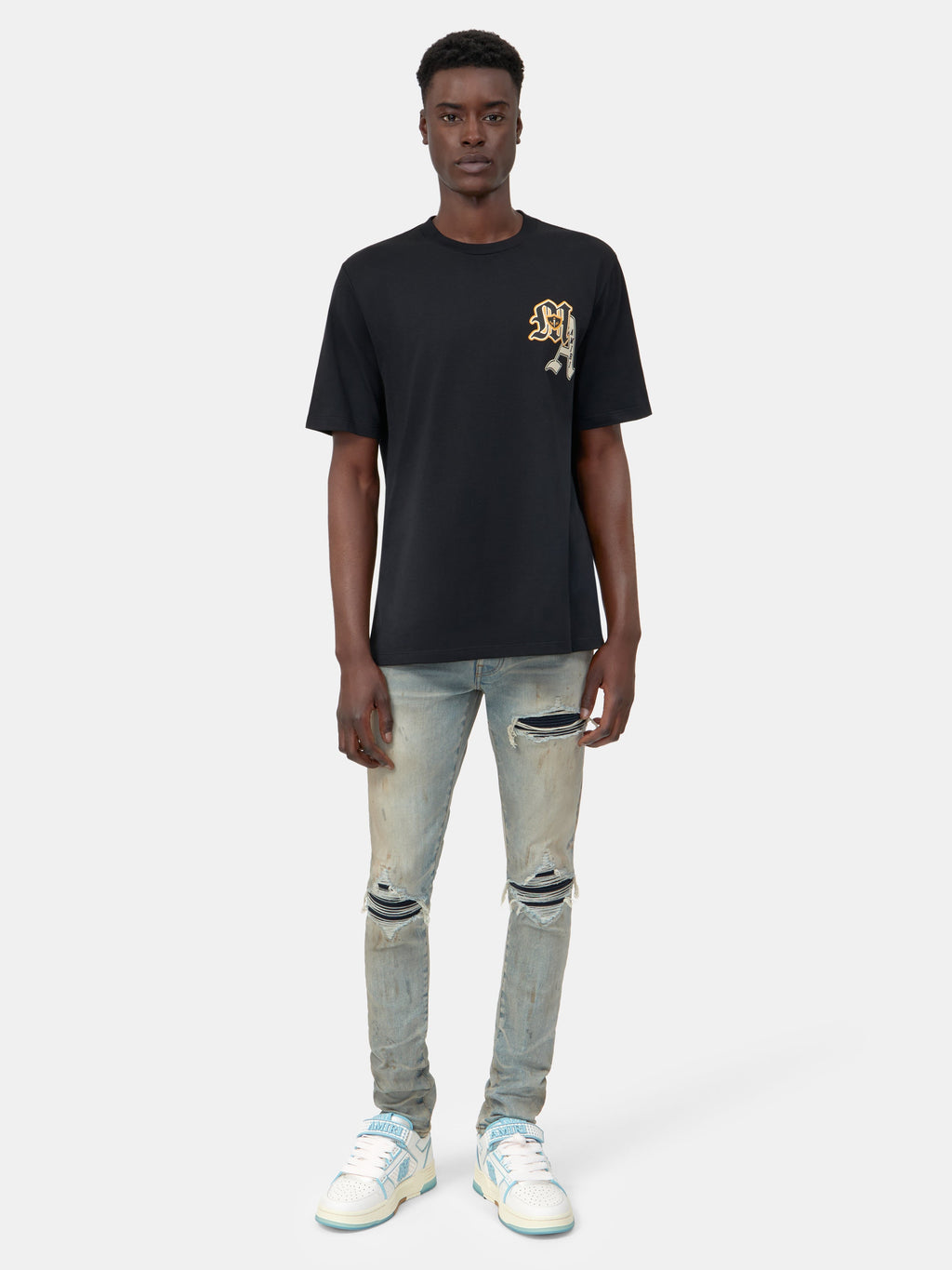 VARSITY PATCH TEE - Black